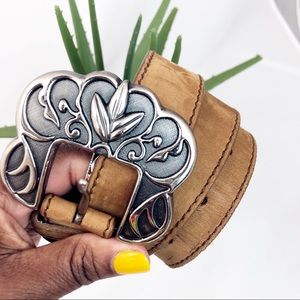 LIZ CLAIBORNE 1994 | vintage brown leather belt L